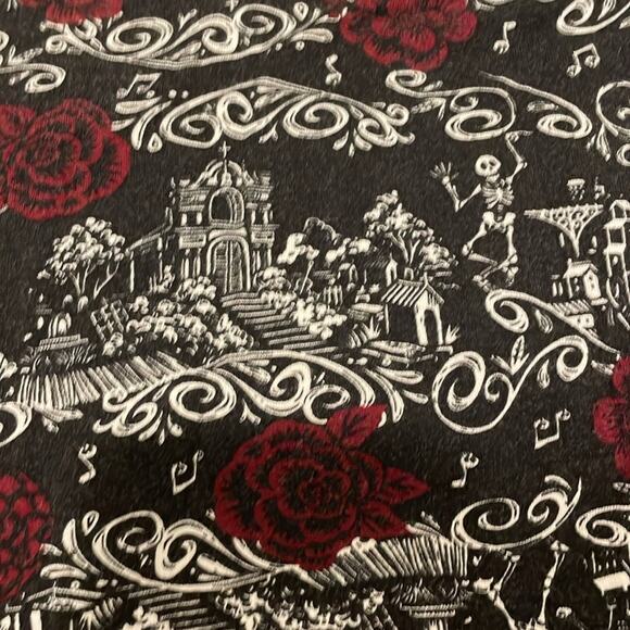 Disney Pixar Coco black Town Scene Print Cold Shoulder Skater Dress Torrid 1 - Picture 2 of 4